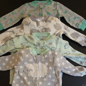 Simple Joy Adorable Baby Sleepers with Animal Designs 3-6 Months